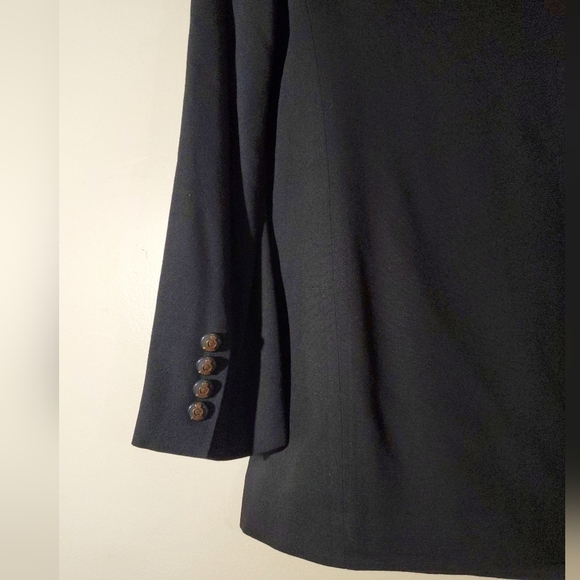 Lauren Ralph Lauren Mandarin Neck Military Style Wool Blazer Size 10 - Picture 6 of 9